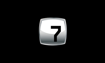 7 New Number Metal Silver Modern Logo