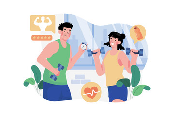 Fitness Coucher Training Woman In Gym