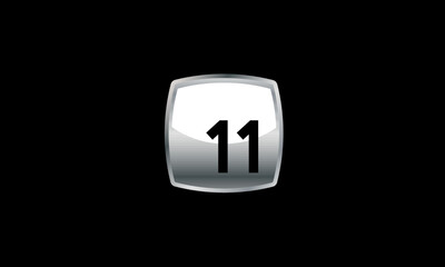 11 New Number Metal Silver Modern Logo