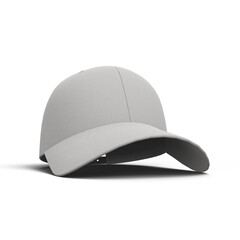White Cap on White Background for Mockup. 3D Illustration. File with Clipping Path.