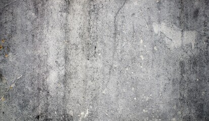 A weathered concrete wall with cracks and peeling paint, showing signs of age and decay.