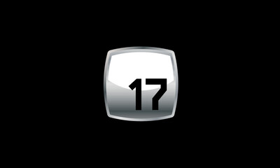 17 New Number Metal Silver Modern Logo
