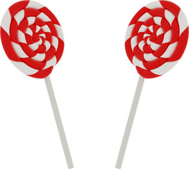 3d render christmas candy cane spiral