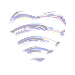 heart shaped glass holographic 3d shape