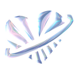 heart shaped glass holographic 3d shape