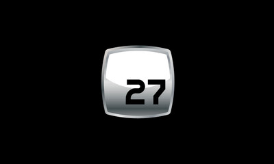 27 New Number Metal Silver Modern Logo