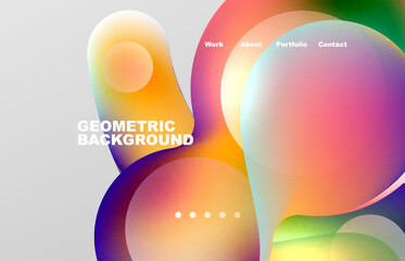 Abstract liquid background for your landing page design. Web page for website or mobile app wallpaper