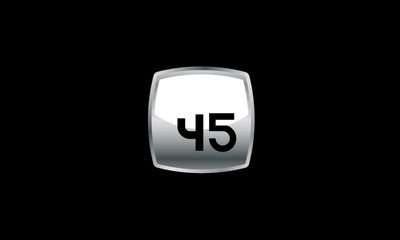 45 New Number Metal Silver Modern Logo