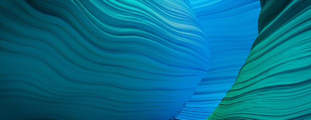 Blue and Turquoise Abstract 3D Background.