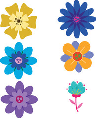 Colorful flowers and harmony vectors