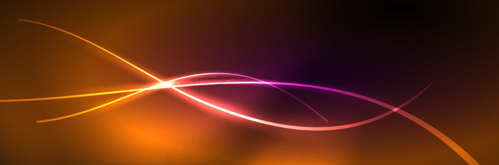 Blue neon glowing lines, magic energy space light concept, abstract background wallpaper design