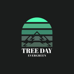 evergreen tree logo. retro vintage style nature logo vector design