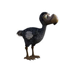 Vulture baby cartoon character on transparent background. PNG file, 3d rendering illustration.