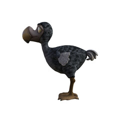 Vulture baby cartoon character on transparent background. PNG file, 3d rendering illustration.
