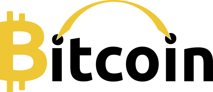 Logo vector for bitcoin yellow and black