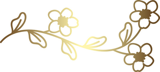 Luxury gold flower branch ornament © TWINS DESIGN STUDIO