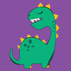 Smiling and flirty dinosaur vector