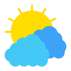 Clouds And Sun Flat Icon