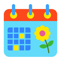 Spring Calendar Flat Icon