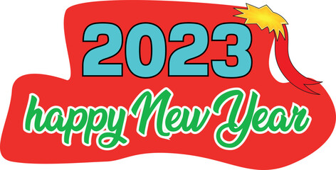 Vector logo happy new year 2023
