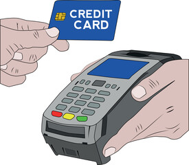 Vector minimalist card payment machine