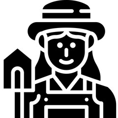 farmer woman solid icon