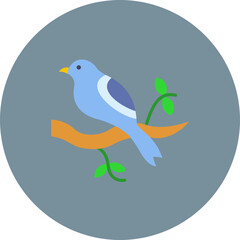 Bird Multicolor Circle Flat Icon
