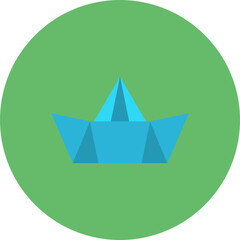 Paper Boat Multicolor Circle Flat Icon