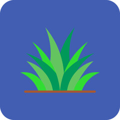 Grass Leaves Multicolor Round Corner Flat Icon