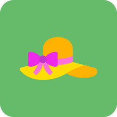 Pamela Hat Multicolor Round Corner Flat Icon