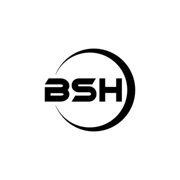 BSH letter logo design with white background in illustrator, cube logo, vector logo, modern alphabet font overlap style. calligraphy designs for logo, Poster, Invitation, etc.