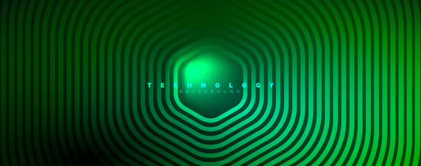 Techno shiny hexagons abstract background, technology energy space light concept, abstract background wallpaper design