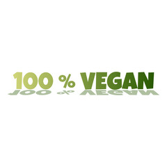Inscription 100% Vegan green with a shadow.