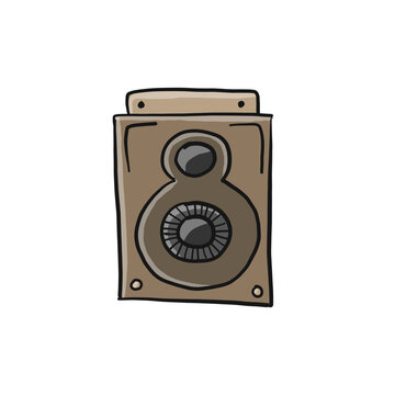 Old fashioned vintage photocamera isolated on white for your design. Vector illustration