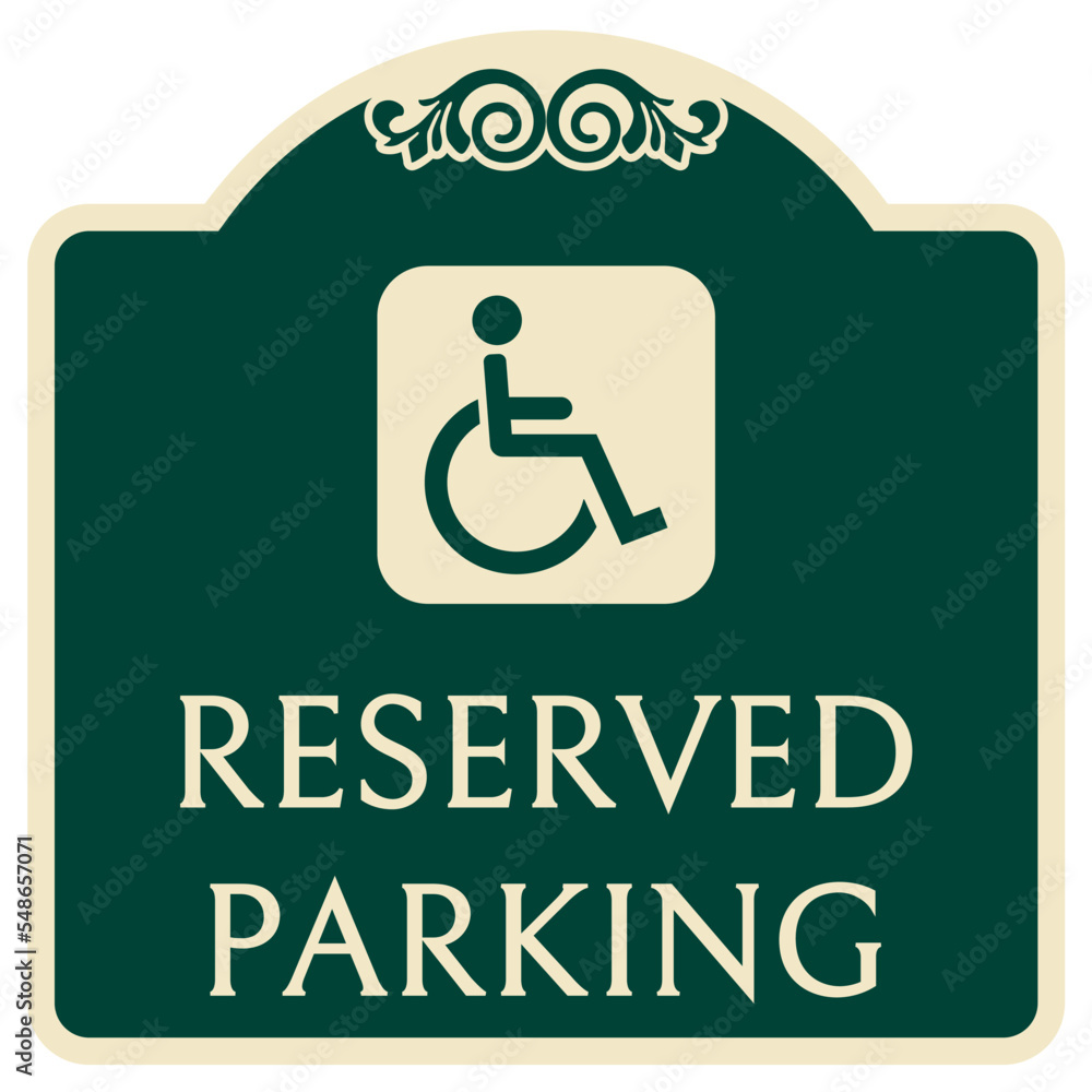 Wall mural decorative parking sign reserve parking disabled person