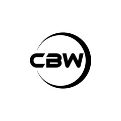 CBW letter logo design with white background in illustrator, cube logo, vector logo, modern alphabet font overlap style. calligraphy designs for logo, Poster, Invitation, etc.