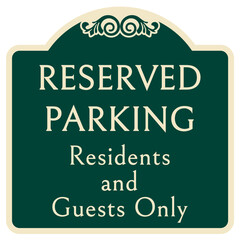 Decorative parking sign resident parking only