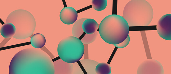 Line points connections geometric abstract background