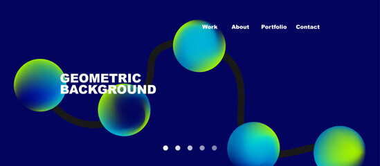 Naklejka premium Connected dots geometric landing page background. Vector Illustration For Wallpaper, Banner, Background, Card, Book Illustration, landing page