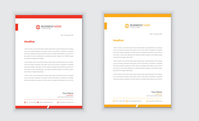 Corporate and creative minimal abstract business letterhead design
