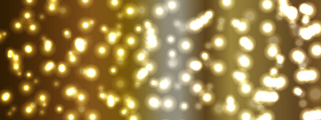 Abstract gold bokeh background. Holiday concept or celebration background for New Year, Anniversary, Wedding, Birthday and many more. Abstract bokeh lights background. Defocused bokeh blur lights.