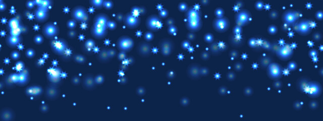 Colorful blue bokeh background. Holiday concept or celebration background for New Year, Anniversary, Wedding, Birthday and many more. Abstract bokeh lights background. Defocused bokeh blur lights.