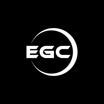 EGC letter logo design with black background in illustrator, cube logo, vector logo, modern alphabet font overlap style. calligraphy designs for logo, Poster, Invitation, etc.