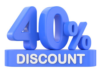 3D forty percent discount. 40% discount. 40% sale.