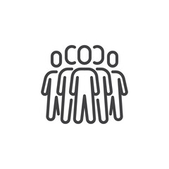 Group of people line icon