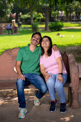 Young indian couple enjoying at park