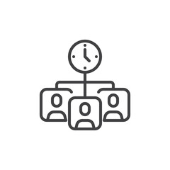 Time management line icon