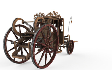 Fototapeta premium Classic fantasy carriage on a white background 