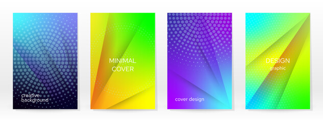 Minimal Poster. Pastel Soft. Rainbow Gradient Set.