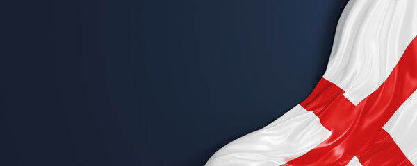 England flag on blue background with copy space 3D render